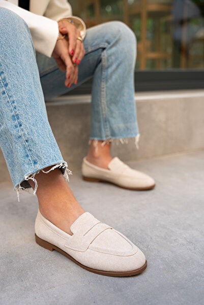 LAMİNTA Desna Beige Suede Flat Sole Beige Suede Shoes