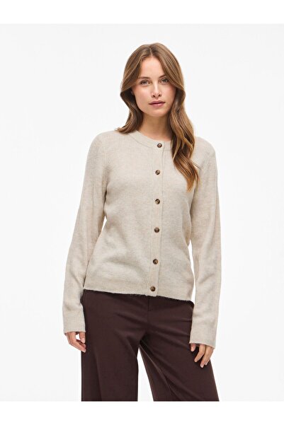 VILA Strickjacke VIVIOLI Rundhals