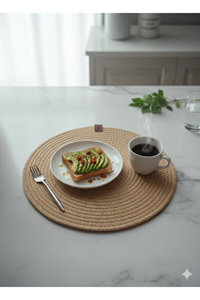 Home Hasır supla takımı, amerikan servis, 6lı supla, tabak altlığı, lüx sunum