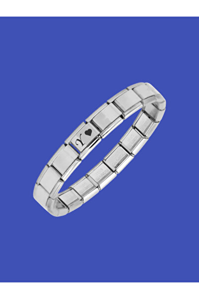 fmaccesories Çelik Bileklik İtalyan Charmlı Kalpli Harfli Kararmaz Solmaz En ...