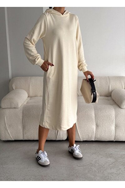 UNBOX Beige Urban Hooded Dress