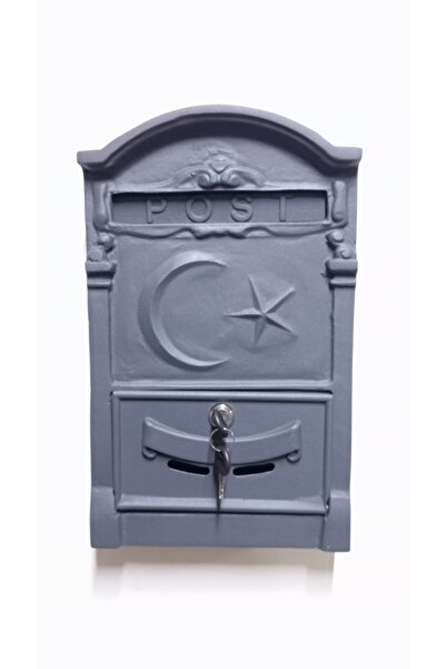 USKUL DOKUM Döküm Posta Kutusu - Ay Yıldız Gri