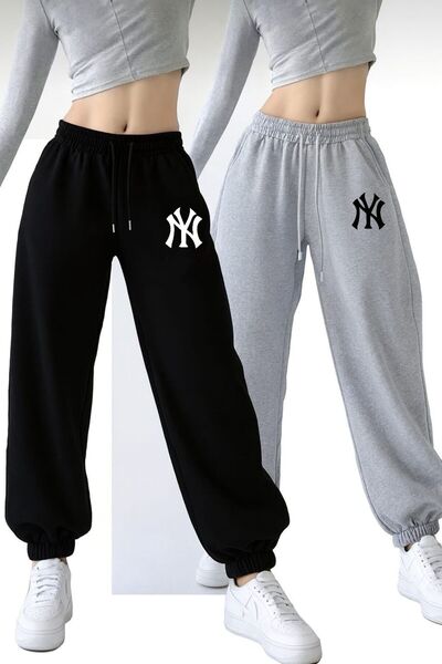 Le Vion KADIN İKİLİ NY BASKI JOGGER EŞOFMAN ALTI