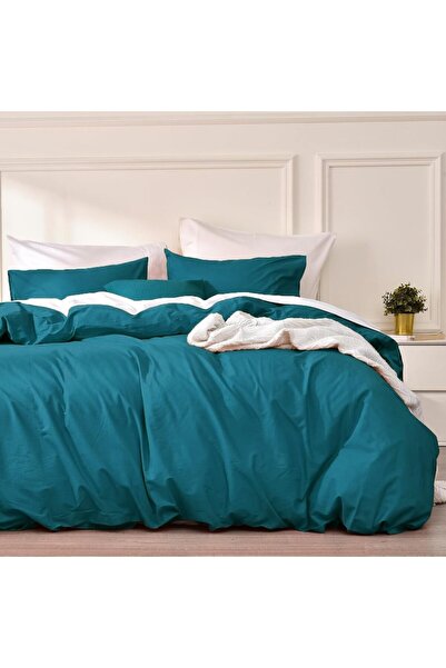 Luofanfei Bed Linen Set 155 x 220 cm with 80 x 80 cm Pillowcases, Cotton, Blue