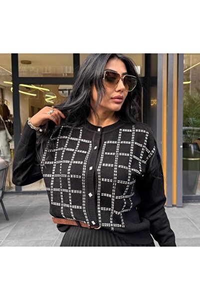 my312 Önü Taşlı Triko Hırka