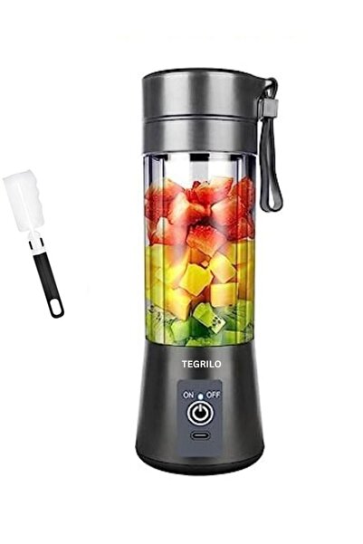 TEGRILO Portable Mini USB Electric Fruit Blender - 380ml, 6-Blade Rechargeable Personal Juicer
