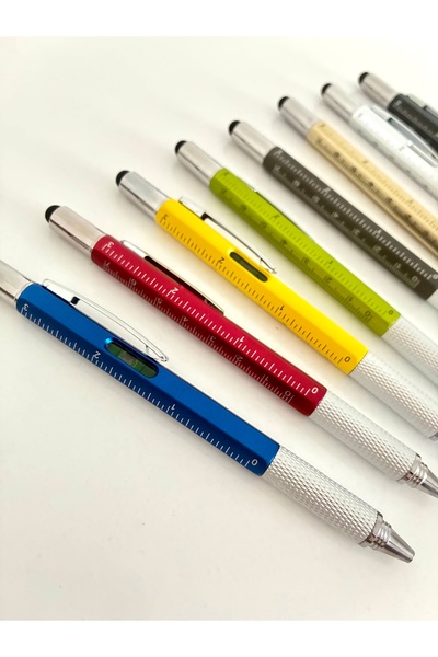 DeNors قلم متعدد الوظائف - مفك براغي، ميزان ماء، محدد شعر الحاجب، مسطرة تسوية...