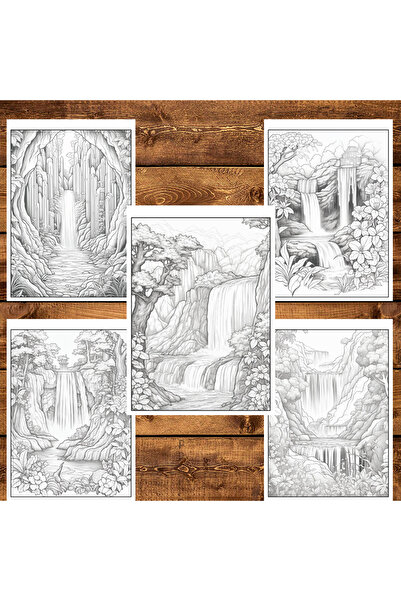 Legendary Gifts Painting book, 50 illustrations, Fantastic waterfalls