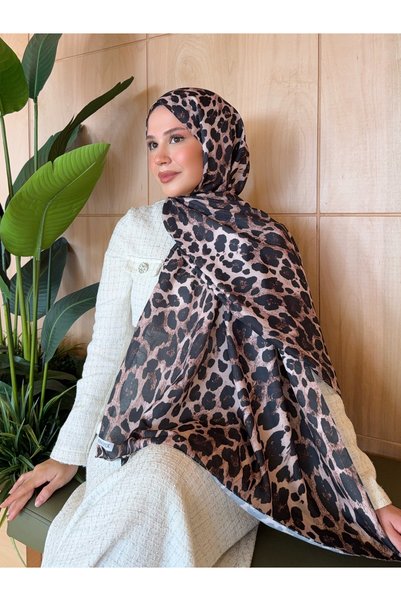 Mira İpek Patterned Cotton Soft Shawl Vera Series Leopard Ps148