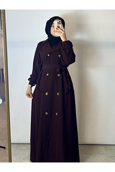 MERVERA DÜĞMELİ TESETTÜR TRENÇ/FERACE