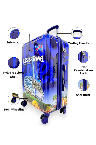 INFINITY Set of 3 trolley luggage | Hard Sided Polypropylene | Luggage Trolley Bag Set For Men/Women/Unisex