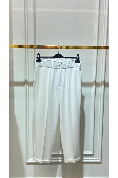 SENTEZ TEKSTİL SENTEZ BELİ LASTİKLİ İNCE DUBLE PAÇA PANTOLON