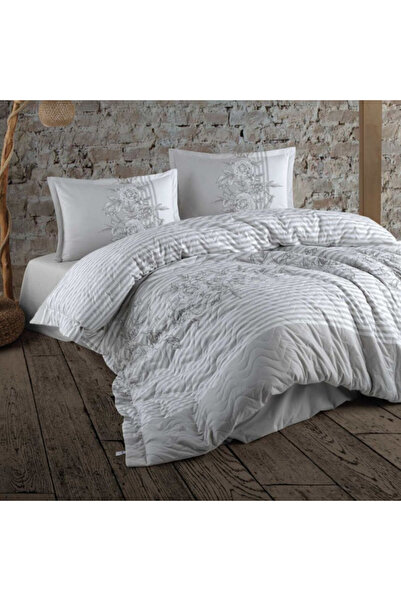 Talis Bed Linen and Blanket 1 Person, Latina Grey, 100% Cotton