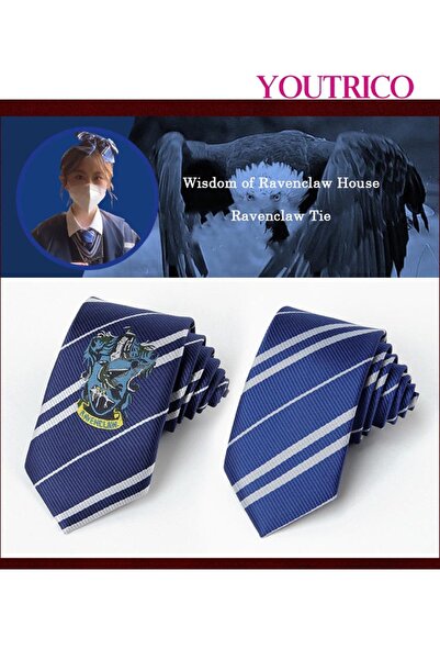 Youtrico Harry Potter Style Vintage Striped Tie – Gryffindor, Slytherin, Ravenclaw, Hufflepuff Style