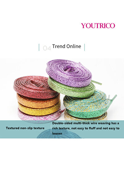 Youtrico Pearlescent Flat Polyester Shoelaces - Single Pair (1.1m)