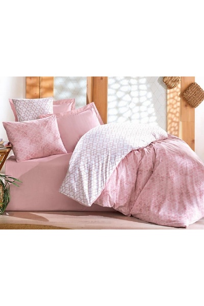 Talis Lenjerie de Pat 1 Persoana Best Roz cu elastic 100x200, Bumbac 100%