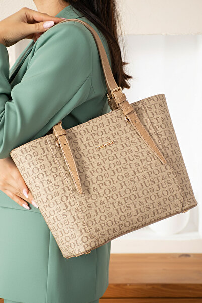 POLO CLUB Geantă de mână și de umăr pentru femei Just Polo, mărime mare, cu 5 compartimente (25x35 cm) 9070