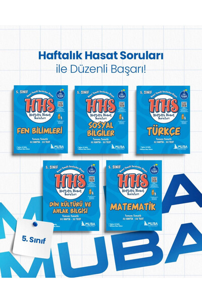 Muba Yayınları 5. Sınıf Haftalık Hasat Soruları Full Set. (HHS)