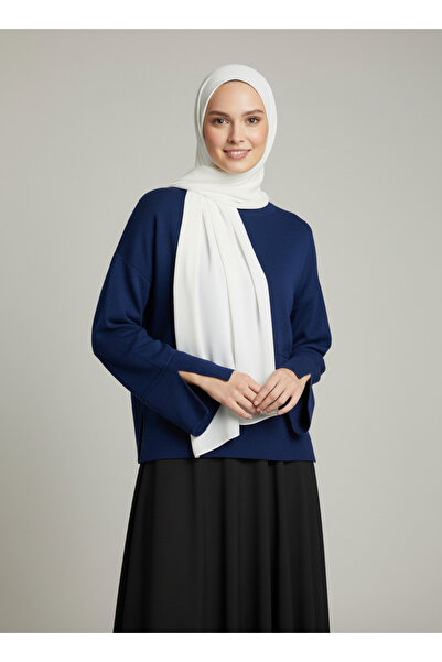 BENAHOLL Celyla Kol Ucu Slit Short Knitwear Sweater-Kr5021 Navy Blue