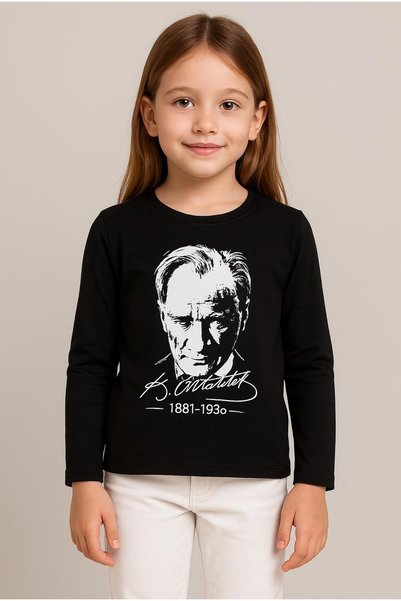 Gala ATATÜRK baskılı uzunkol ünisex çocuk tişört