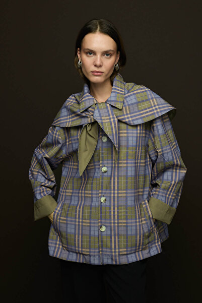 SENA GÜVEN Alba Çift Taraflı Trençkot Haki Yeşil