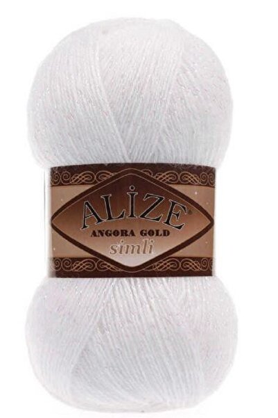 Alize Angora Gold Glitter White 1 Piece Color: 55