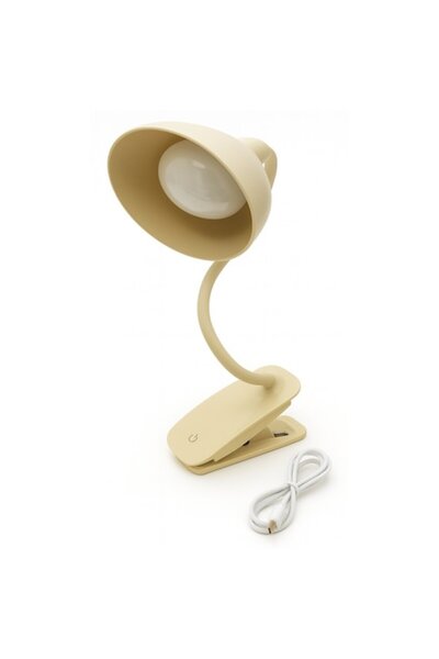 ABS Lampă de birou cu clemă, LED, reîncărcabilă prin USB, control tactil, 3 n...