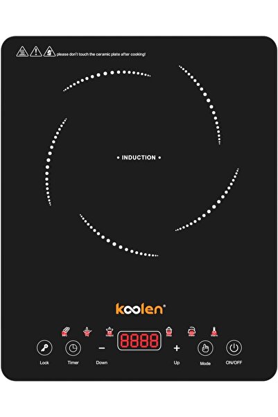 Koolen طباخ حثي رقمي رفيع، 2000 واط، أسود، من