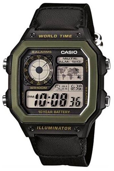 Casio AE-1200WHB-1BVDF Quartz Nato Siyah 10 ATM 42 mm Erkek Kol Saati