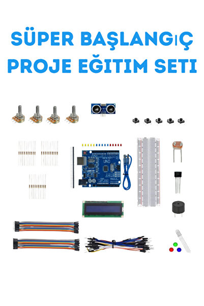 Arduino 124 Parça Uno R3 Robotik Kodlama Uygulamaları Süper Başlangıç Proje Eğitim Seti