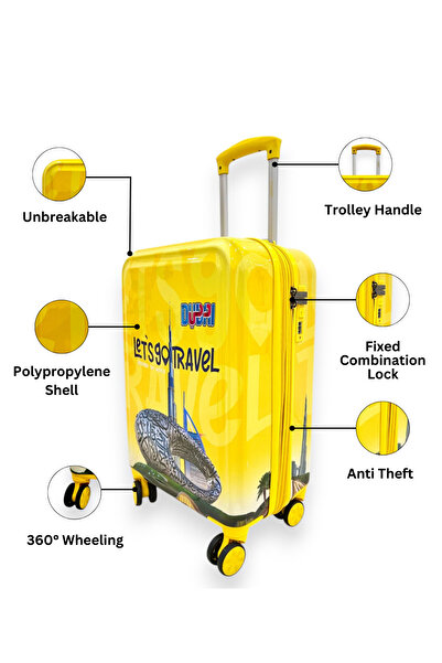 INFINITY Set of 3 trolley luggage | Hard Sided Polypropylene | Luggage Trolley Bag Set For Men/Women/Unisex