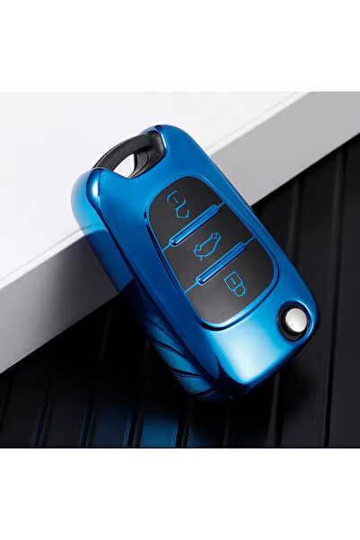 emii auto spare parts غطاء مفتاح متوافق مع هيونداي كيا، موديل أزرق معدني، منا...