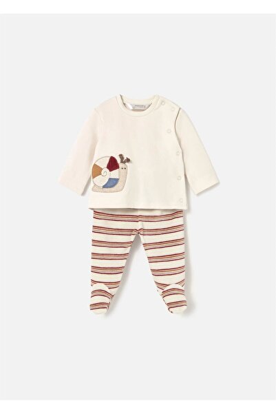 MAYORAL Baby Striped Top and Bottom Set Cream 2566
