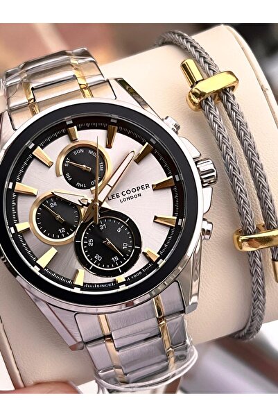 Lee Cooper Premium Engagement and Groomsmen Special 2-Year Warranty 5 Atm Men's Wristwatch+Bracelet E08249.230