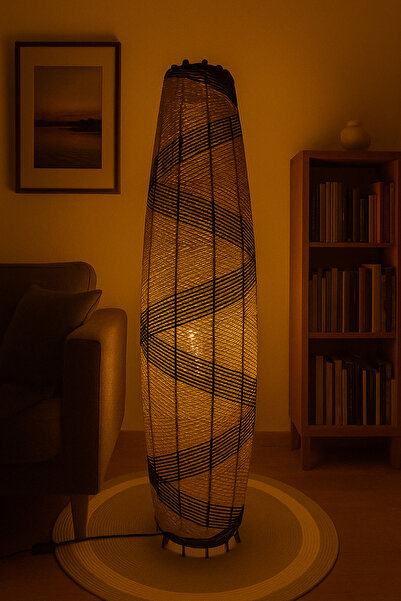 Efect Home Design Bohem,Ahşap,Rustik,Jüt,Hasır,Doğal Lambader 125*32