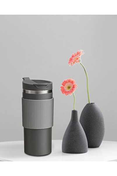 Caffe Rino Gray Stainless Thermos with Silicone Case 500ml
