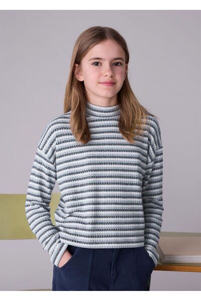 MAYORAL Bluză cu gât roșu pentru fetiță, albastru 7016