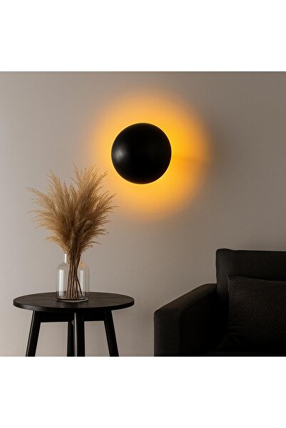 MOİRA Fungal Modern Metal Plated Single Wall Sconce Black Diameter 20cm, Minimalist Decor Lighting Fungal13362A