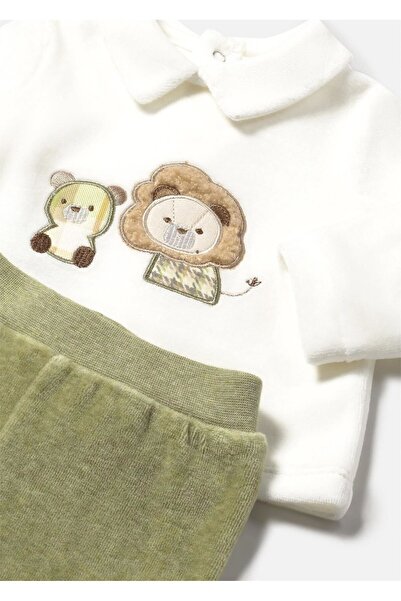 MAYORAL Baby Boy Velvet Top and Bottom Set Green 2562