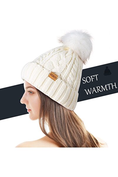 Redess Women Winter Pompom Beanie Hat