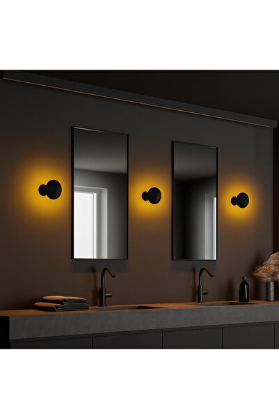 MOİRA Fungal Modern Metal Plated Single Wall Sconce Black Diameter 12cm, Minimalist Decor Lighting Fungal13360A