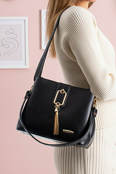 POLO CLUB Жіноча сумка з 3 відділеннями, золотими деталями, через плече та на ремені (23x19x11 см)