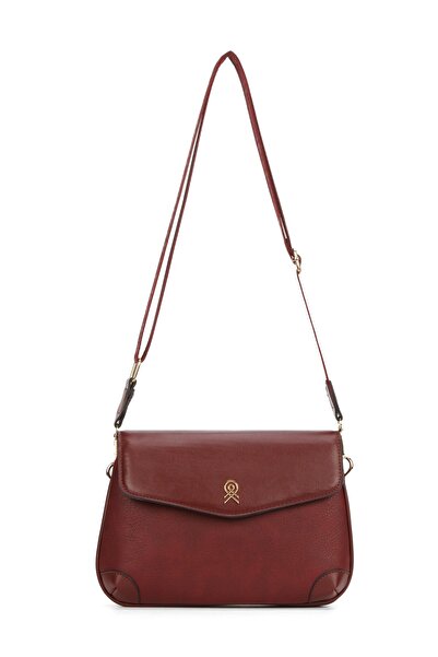 Newish Polo Women's Leather Long Strap Hand and Shoulder Bag – Burgundy