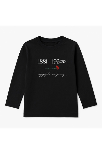 MODA 10 Νοεμβρίου Atatürk με τύπωμα Μπλούζα παιδική μπλούζα από χτενισμένο βα...