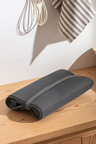 Mutfak Köşesi SmartMat Büyük Katlanabilir Microfiber Matlı 3 Parça Tezgah Üstü Bulaşık Seti, Bulaşıklık 36x60cm