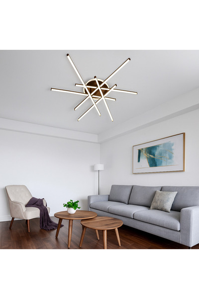 RFAN Candelabru LED, Model FX60332-6B+1, cu telecomandă, 3 tipuri de lumină, ...