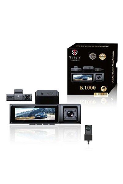 TOBYS Toby's K1000 3CH 4K Mini Dashcam (Front, Inside, Rear) 3.2" IPS, WiFi, G-Sensor, Parking Assist