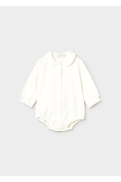 MAYORAL Baby Girl Long Sleeve Jumpsuit Ecru 2722