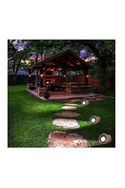 Flippy Decorative Solar LED Garden Lamp, Stone Effect, 4 LEDs, 12x15 cm, Grey