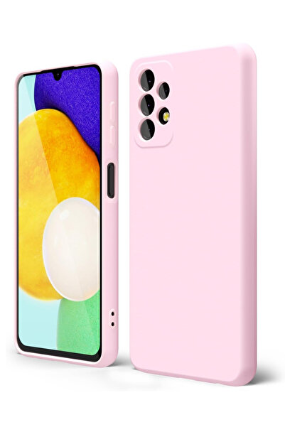 KVK PRİVACY Samsung A32 Uyumlu – Pembe Lansman Seri Liquid Silikon Kılıf, Darbe Emici Yumuşak Koruyucu Kapak